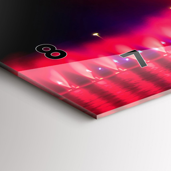 Ceas orizontale de perete din sticlă Fântâna Wrocław noaptea