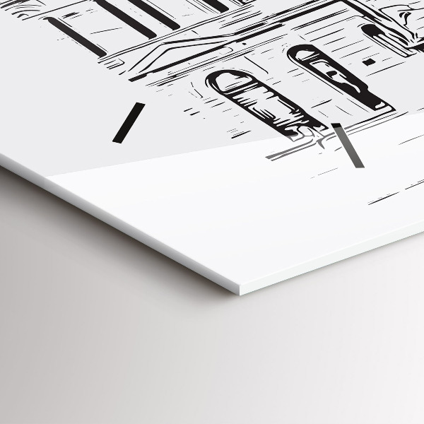 Ceas orizontale de perete din sticlă Ilustrația orașului Poznań