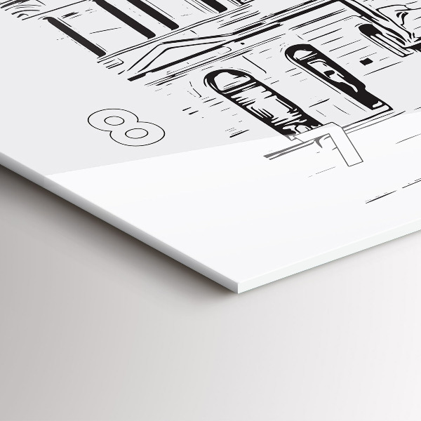 Ceas orizontale de perete din sticlă Ilustrația orașului Poznań