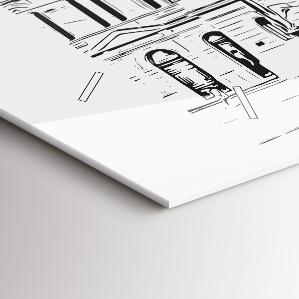 Ceas orizontale de perete din sticlă Ilustrația orașului Poznań