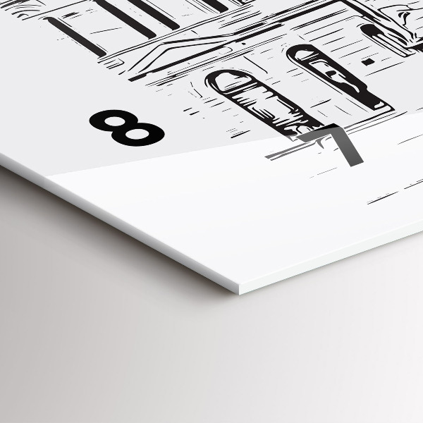 Ceas orizontale de perete din sticlă Ilustrația orașului Poznań