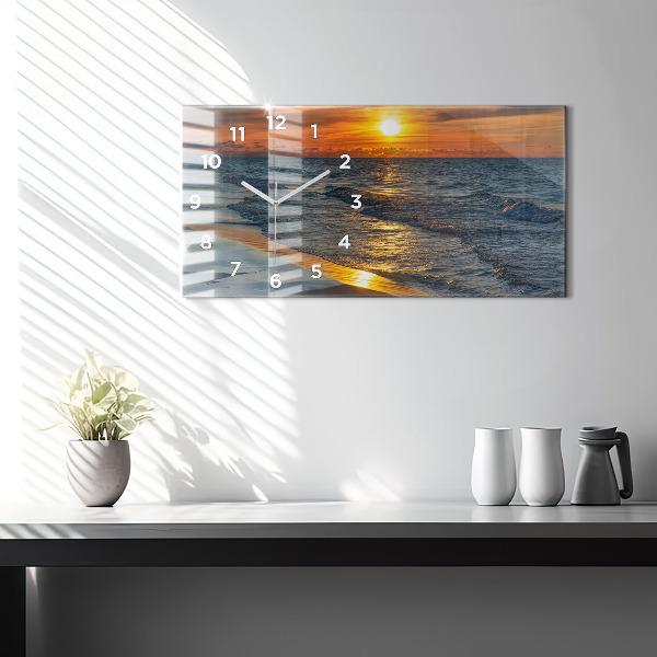 Ceas orizontale de perete din sticlă Władysławowo Marea Baltică