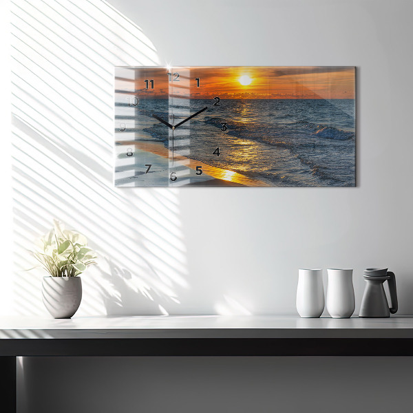 Ceas orizontale de perete din sticlă Władysławowo Marea Baltică