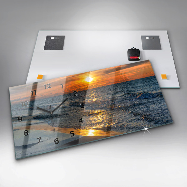Ceas orizontale de perete din sticlă Władysławowo Marea Baltică
