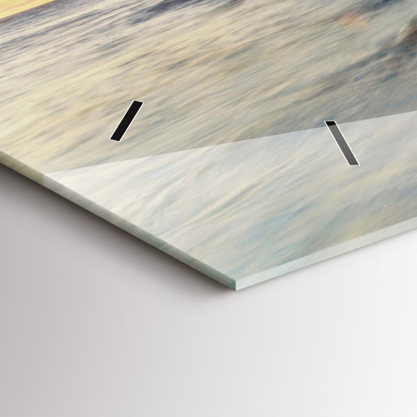 Ceas orizontale de perete din sticlă Farul și Marea Baltică