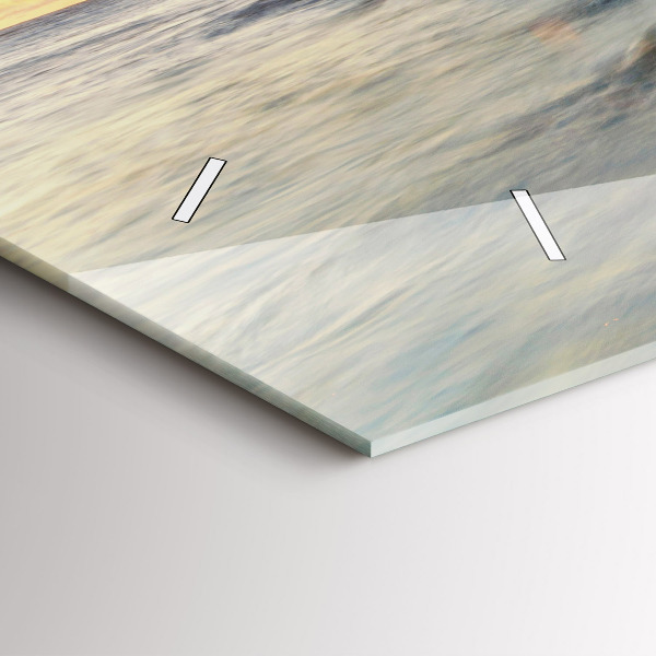 Ceas orizontale de perete din sticlă Farul și Marea Baltică