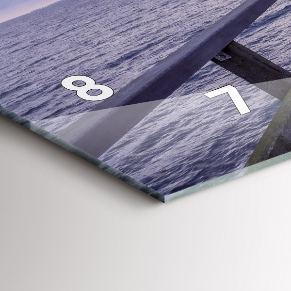 Ceas orizontale de perete din sticlă Pier pe Marea Baltică