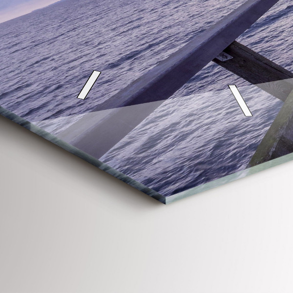 Ceas orizontale de perete din sticlă Pier pe Marea Baltică