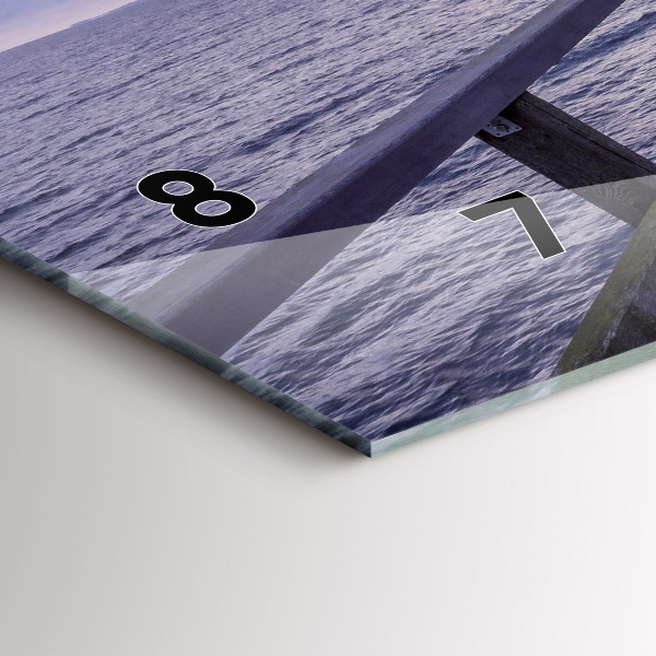 Ceas orizontale de perete din sticlă Pier pe Marea Baltică