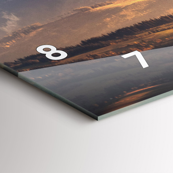 Ceas orizontale de perete din sticlă Munții Tatra în panorama montană de iarnă