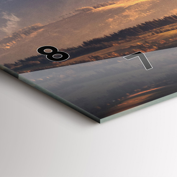 Ceas orizontale de perete din sticlă Munții Tatra în panorama montană de iarnă