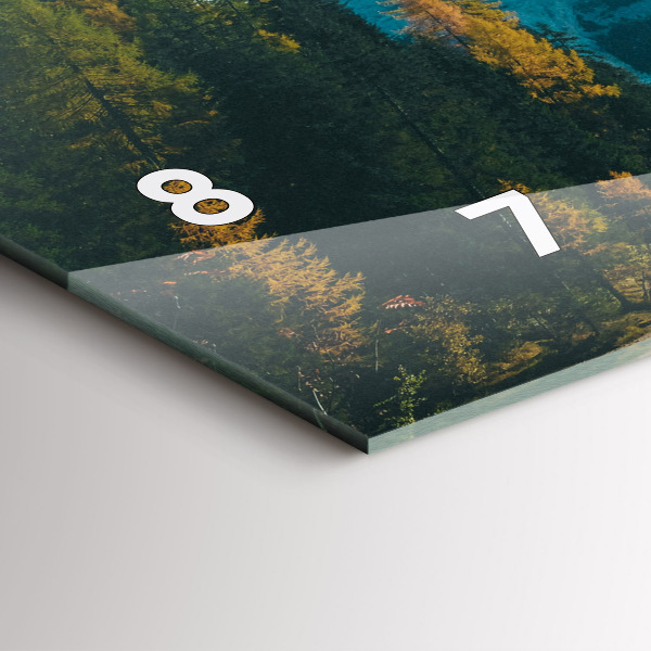 Ceas orizontale de perete din sticlă Munte și râu în Polonia