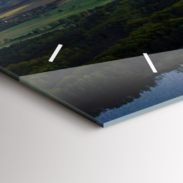 Ceas orizontale de perete din sticlă Vedere Aeriană A Lacului