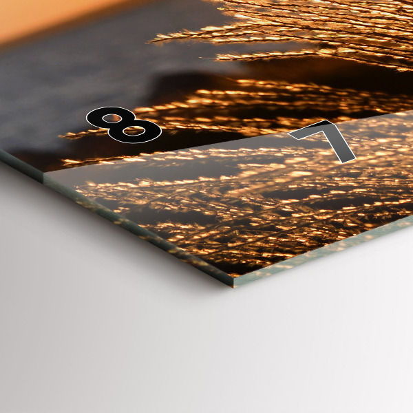 Ceas orizontale de perete din sticlă Grâu În Ora de Aur