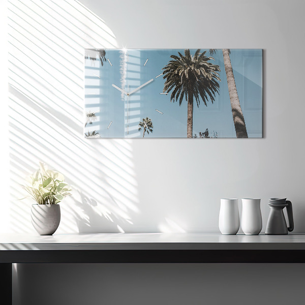 Ceas orizontale de perete din sticlă Palmieri din Los Angeles