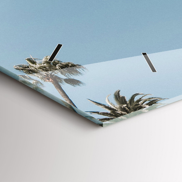 Ceas orizontale de perete din sticlă Palmieri din Los Angeles