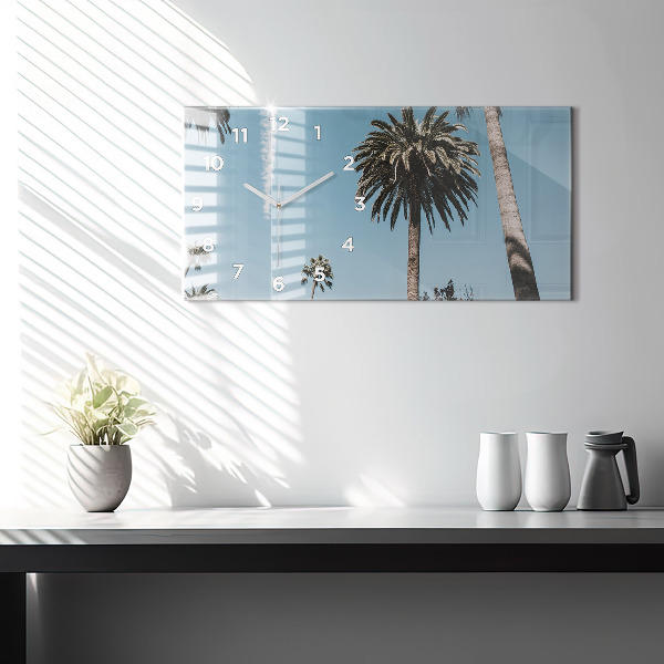 Ceas orizontale de perete din sticlă Palmieri din Los Angeles