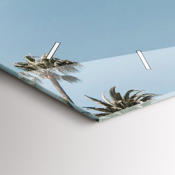 Ceas orizontale de perete din sticlă Palmieri din Los Angeles