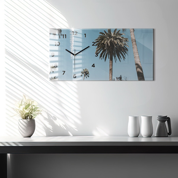 Ceas orizontale de perete din sticlă Palmieri din Los Angeles