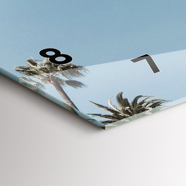 Ceas orizontale de perete din sticlă Palmieri din Los Angeles