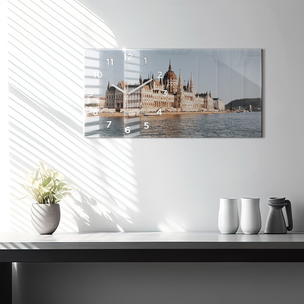 Ceas orizontale de perete din sticlă Parlamentul de la Budapesta