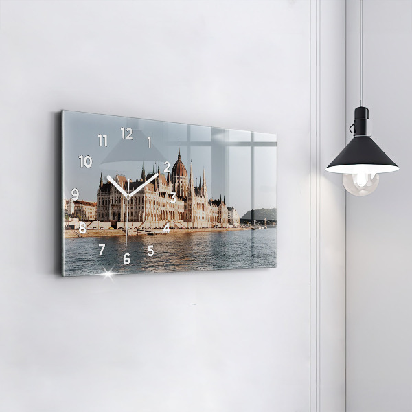 Ceas orizontale de perete din sticlă Parlamentul de la Budapesta