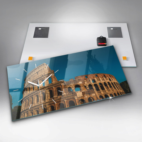 Ceas orizontale de perete din sticlă Colosseumul din Italia