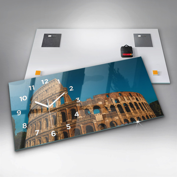 Ceas orizontale de perete din sticlă Colosseumul din Italia
