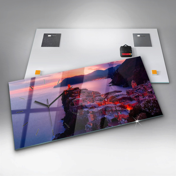 Ceas orizontale de perete din sticlă Inscripția amintirilor