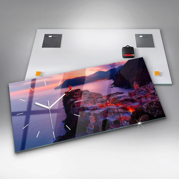 Ceas orizontale de perete din sticlă Inscripția amintirilor