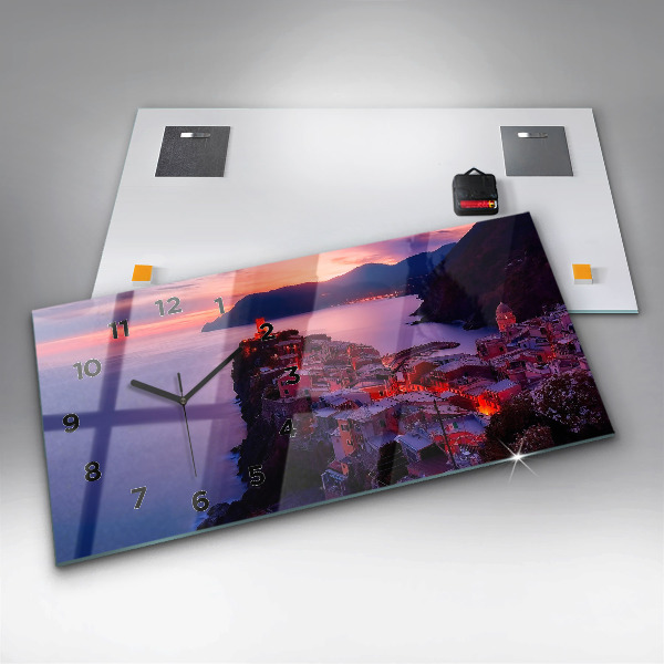 Ceas orizontale de perete din sticlă Inscripția amintirilor