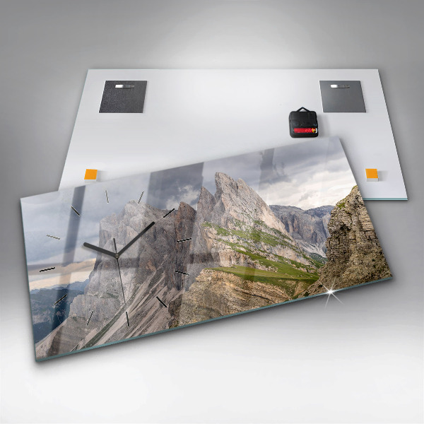 Ceas orizontale de perete din sticlă Munții stâncoși