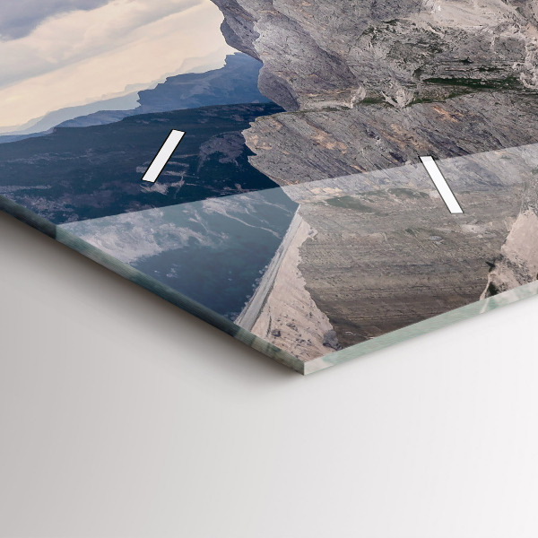 Ceas orizontale de perete din sticlă Munții stâncoși