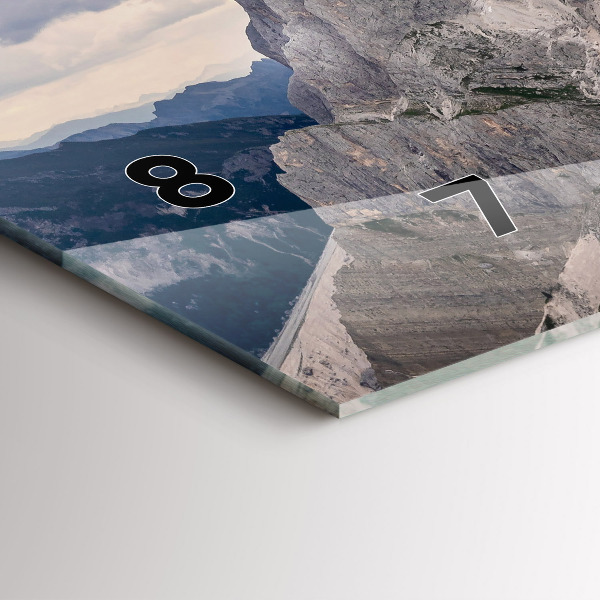 Ceas orizontale de perete din sticlă Munții stâncoși