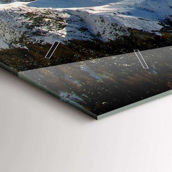 Ceas orizontale de perete din sticlă Munții Sub Cerul Albastru