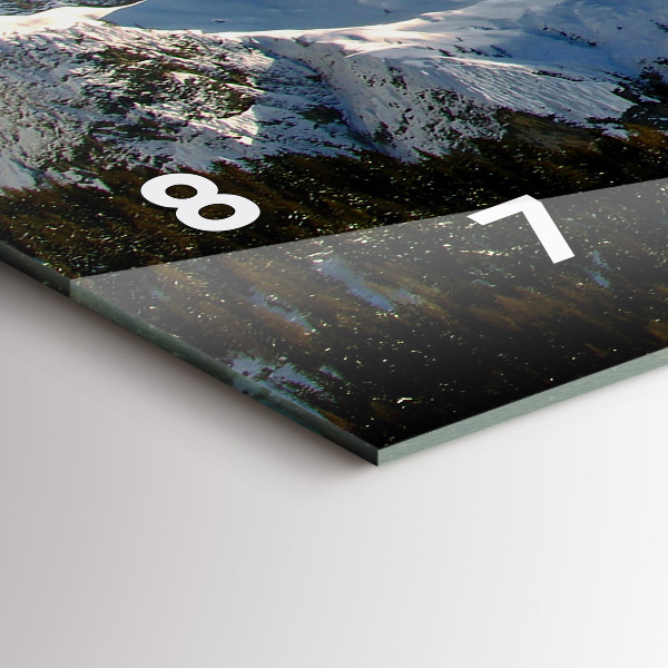 Ceas orizontale de perete din sticlă Munții Sub Cerul Albastru