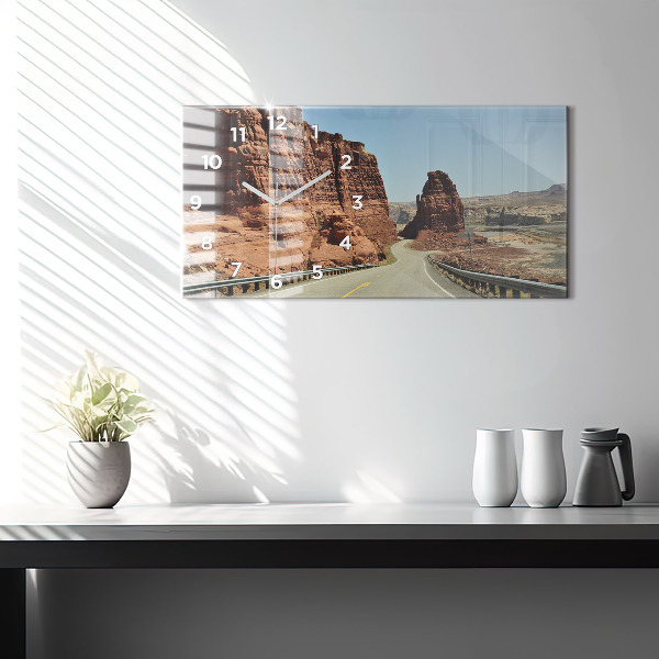 Ceas orizontale de perete din sticlă Route 66 în SUA