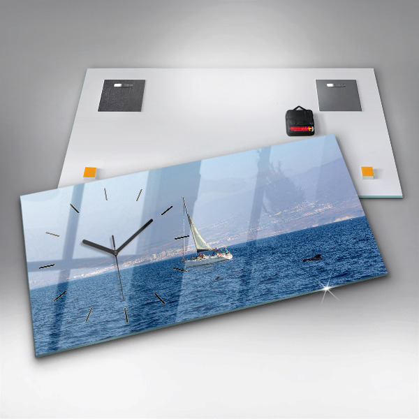Ceas orizontale de perete din sticlă Yacht în Tenerife