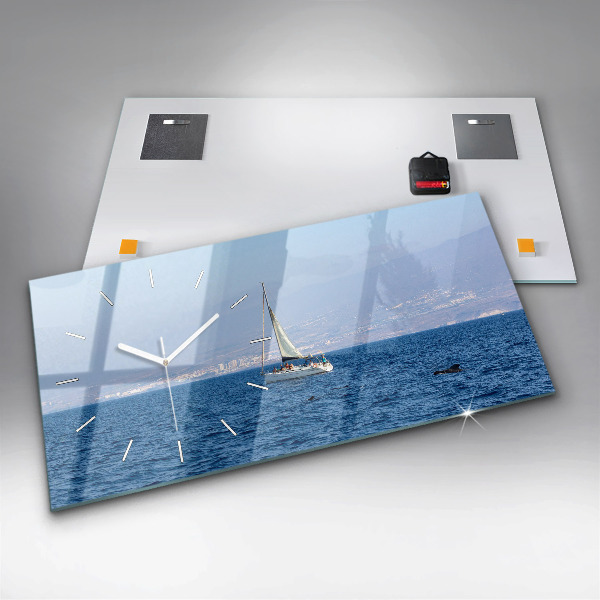 Ceas orizontale de perete din sticlă Yacht în Tenerife