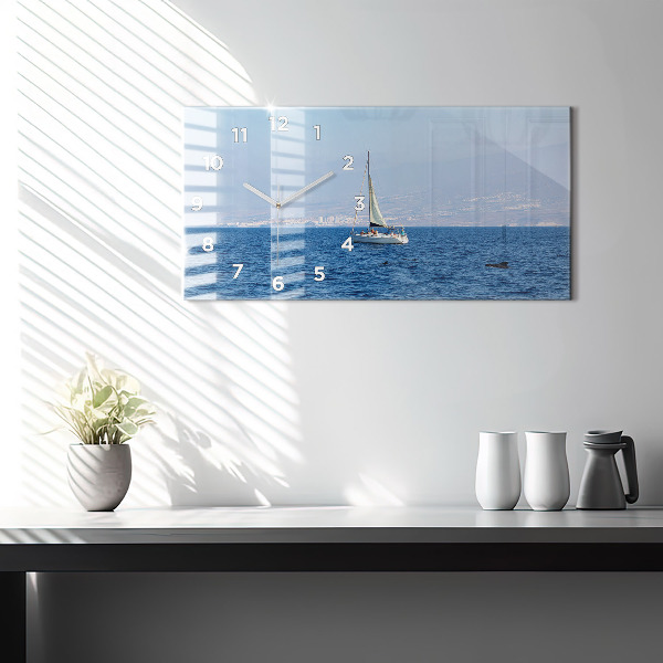 Ceas orizontale de perete din sticlă Yacht în Tenerife