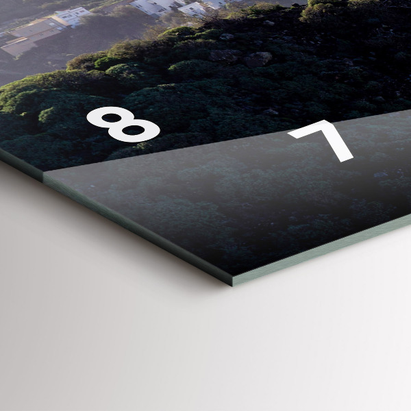 Ceas orizontale de perete din sticlă Munți lângă ocean