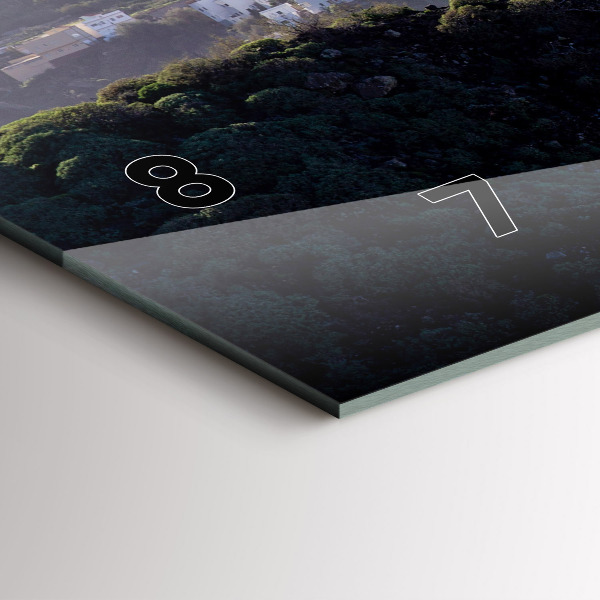 Ceas orizontale de perete din sticlă Munți lângă ocean