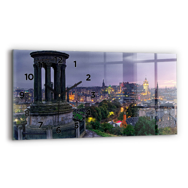 Ceas orizontale de perete din sticlă Edinburgh de la Calton Hill
