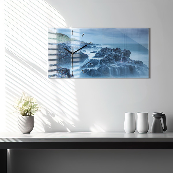 Ceas orizontale de perete din sticlă Far