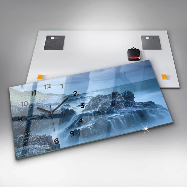 Ceas orizontale de perete din sticlă Far