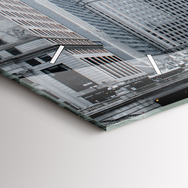 Ceas orizontale de perete din sticlă Łódź cu o panoramă a orașului