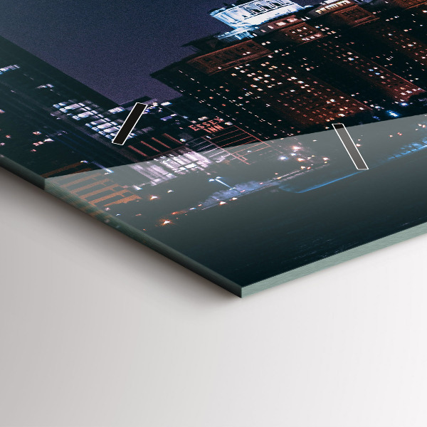 Ceas orizontale de perete din sticlă Peisajul urban din Chicago