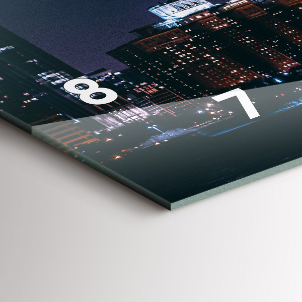 Ceas orizontale de perete din sticlă Peisajul urban din Chicago