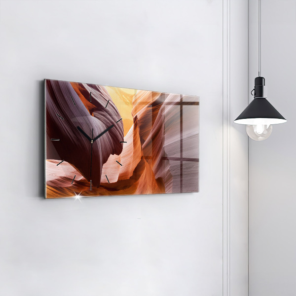 Ceas orizontale de perete din sticlă Canionul Antilopei
