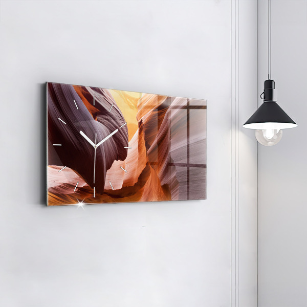 Ceas orizontale de perete din sticlă Canionul Antilopei
